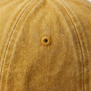 Yellow 6-Panel Baseball Cap Adjustable Cotton Twill Unisex Casual <b>Hat</b> Spring Summer Solid Color <b>Flat</b> Brim - Product Image 5