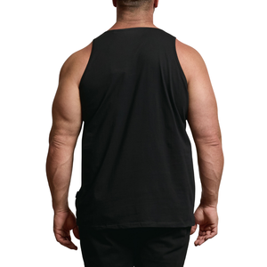 Plus Size <b>Men's</b> Breathable Knitted <b>Tank</b> <b>Top</b> Big & Tall <b>Black</b> Solid Vest <b>Top</b> Wholesale Customizable - Product Image 3