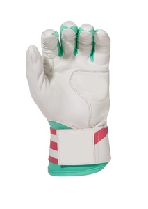 Guantes de Bateo de Cuero Blancos, Verde Menta y Rosa, con Cierre de Gancho y Bucle Ambidextro, Unisex, para Adultos, Equipo de Entrenamiento - Product Image 4