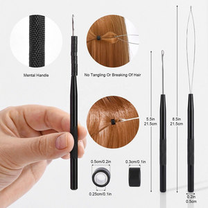 Kit d'outils pour extensions de cheveux en acier inoxydable imperméable de qualité supérieure avec pinces et accessoires complets pour un coiffage professionnel - Product Image 3