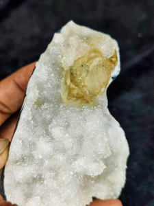 Natural Yellow Calcite with Chalcedony <b>Crystal</b> <b>Cluster</b> Premium Mineral Specimen Healing Stone Collectible Display Quality - Product Image 4