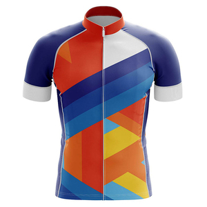 Men Short Sleeve <b>Cycling</b> Jersey Geometric Print Moisture Wicking Fitted Zipper Closure Sublimated Design Summer Wear <b>Cycling</b> - Product Image 3