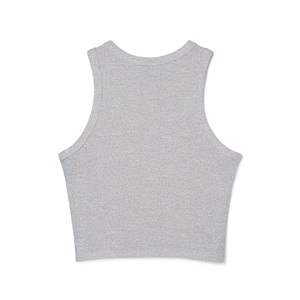 Top Corto de Verano para Mujer de Alta Calidad, Transpirable, Acanalado, Blanco, con Logotipo Personalizado, Bordado, Básico, Top Corto de Punto para Mujer - Product Image 4