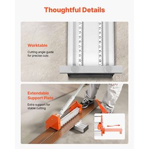Taglierina per Pavimenti in Vinile da 12 Pollici con Leva Telescopica in Lega di Alluminio, Spessore 12mm, per Pavimenti Laminati, Versione Aggiornata - Product Image 6