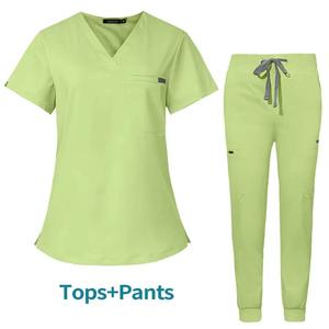 High Quality Women's Nursing Scrubs Uniforms <b>Set</b> Wholesale Plain Solid Color Canvas for <b>Doctors</b> & Nurses - Product Image 4