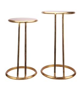 Modern <b>Gold</b> Metal <b>Side</b> <b>Table</b> <b>Round</b> Indoor Living Room Furniture Decor Durable Design - Product Image 2