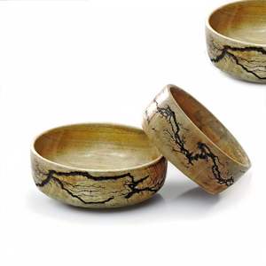 ชามไม้มะม่วงลายเฟรคทัล ชามไม้ทำมือสำหรับเสิร์ฟ ตกแต่งบ้าน - Product Image 4