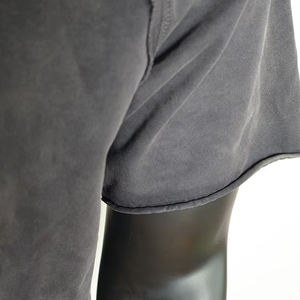 เสื้อยืดเปล่าผู้ชายพิมพ์ลายโลโก้ตามสั่ง 330GSM ผ้าฝ้าย 100% ยูนิเซ็กซ์ ล้างสีแบบแอซิดวอช ขาดรุ่ย สไตล์ลำลอง ผ้าเฟรนช์เทอร์รี่ พิมพ์ลายทอ - Product Image 4