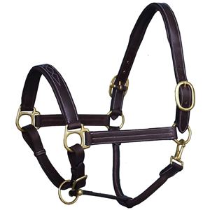 Horsekraft Licol pour cheval en cuir italien de haute qualité, rembourrage doux et confortable, personnalisable, triple couture, avec œillets en laiton pour selle anglaise - Product Image 3