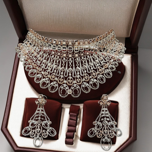 Elegante Juego de Gargantilla con Diamantes Naturales de Corte Brillante de 30.53 Ct, Oro Blanco/Rosa de 14 Quilates, Certificado IGI, para Mujer, Boda, Compromiso - Product Image 4