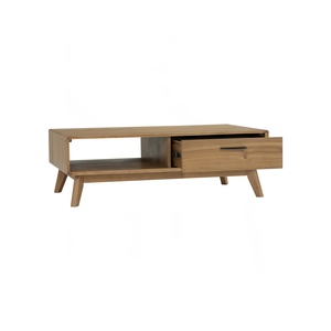 Executive 120cm Light Tennessee Walnut Coffee <b>Table</b> with Solid Wood Legs and Dual Storage Drawers for <b>Mid</b>-<b>Century</b> Modern Luxury - Product Image 2