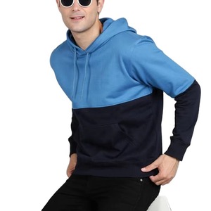Fabricantes de Ropa Personalizada OEM, Sudadera con Capucha para Hombre, 100% Algodón, Diseño de Bloques de Color con Parches - Product Image 1