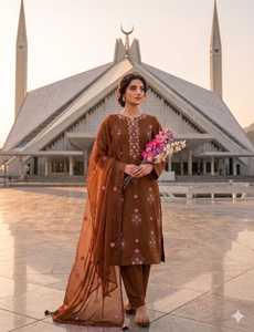 Traditional Light Blue Floral Embroidered <b>Kaftan</b> For Women India Pakistan Style Casual Wear Loose Fit Floor Length Winter <b>Dress</b> - Product Image 6