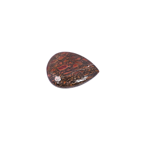Pierre précieuse en os de dinosaure, 11 carats, 21x15mm, forme poire, pierre brute - Product Image 3