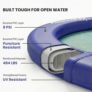 Piattaforma Galleggiante Gonfiabile Blu Personalizzata da 8 Piedi per Laghi, Piscine, Oceani, Yacht e Uso Marino - Product Image 5