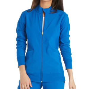 Chaqueta Médica para Mujer, Azul Claro, Poliéster, Tejido de Punto, Cierre Completo, Uniforme de Hospital, Blusa Moderna de Poliéster para Hospital - Product Image 5