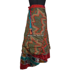 Reversible Silk Magic 38inch <b>Wrap</b> <b>Skirt</b> Halter Tube Plus Size Vintage Silk Magic 38inch <b>Wrap</b> <b>Skirt</b> Halter Indian <b>Wrap</b> Around - Product Image 4