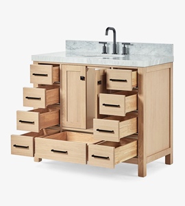 Meuble-lavabo Abigail 42 pouces pour salle de bain, avec vasque simple, 7 options de finition, directement de l'usine au Vietnam - Product Image 4