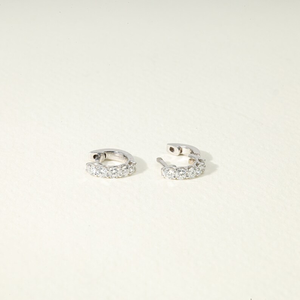 Boucles d'oreilles créoles modernes en diamant de laboratoire, taille ronde, style pendantes, en or 14K 18K, bijoux élégants pour le quotidien, cadeau glamour - Product Image 2