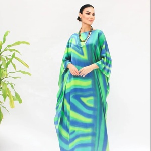 Kaftan de créateur pour femme, robe longue en satin de soie 100% de qualité supérieure, vêtement écoresponsable, style bohème, faite à la main - Product Image 1