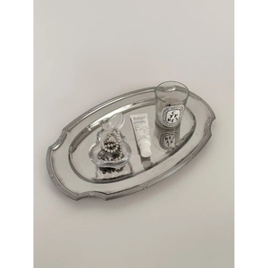 Luxury Stainless Steel Serving Trays Platter <b>Shiny</b> Polished Table <b>Top</b> Decorative Galvanized Metal for Hotel Decoration and Gift - Product Image 1