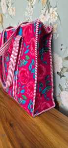 Bolso Tote Acolchado de Algodón con Estampado Floral Bohemio de Advik, para Compras, Ecológico y Sostenible, Hecho en Rajasthan, 280g - Product Image 2