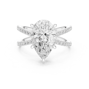 Anillo de Oro de 14K con Diamante Cultivado en Laboratorio de Corte Pera de 3.5 CT, Certificado IGI, VS1, Color E, para Boda, Compromiso o Aniversario - Product Image 6