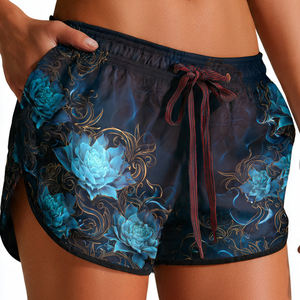 Shorts de sport d'été pour femmes, sublimation, haute qualité, taille à cordon, pour l'entraînement et le fitness - Product Image 2