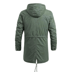 Chaqueta Larga Acolchada con Capucha para Hombre, Impermeable, Cortavientos, Abrigo de Invierno, Color Sólido, Cierre de Cremallera, Corte Regular, Estilo Casual, Logotipo Frontal - Product Image 2