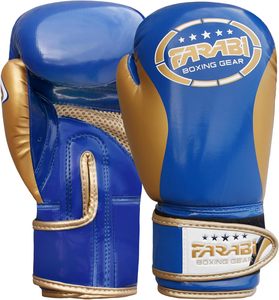 Gants de boxe FARABI en cuir PU durables de haute qualité, couleur bleu or, pour toutes les saisons, pour enfants, MMA, Muay Thai - Product Image 4