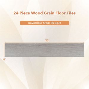 48-Pack Wood Look Vinyl Plank <b>Flooring</b> 36 Sq.Ft Waterproof 8mm Thick PVC <b>Tiles</b> Smooth Gray Home Basement <b>Tiles</b> Easy <b>Interlocking</b> - Product Image 5