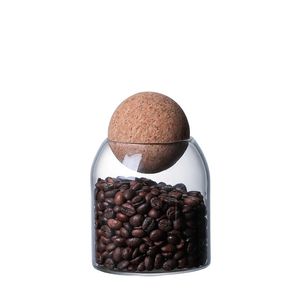 Set di vasetti minimalisti sigillati in sughero 1 Set di vasetti per tè e caffè in vetro per cibo secco e caramelle per contenitore per barattolo di palline - Product Image 5
