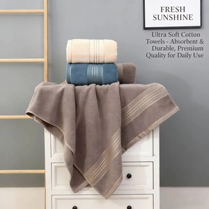 Serviette de toilette de luxe à séchage rapide en coton épais, très absorbante, pour salle de bain, vente en gros à bas prix, coton rayé - Product Image 3