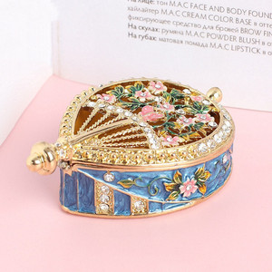Jaune violet bleu rose métal artisanat émail boîte à bijoux lumière luxe maison créative Papa cadeaux bijoux emballage boîte - Product Image 2