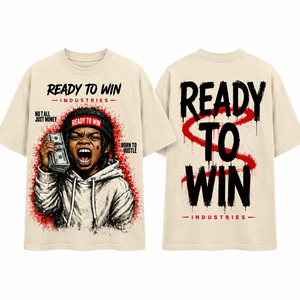 T-shirt imprimé à manches courtes pour homme Ready To Win Industries, style streetwear, col rond, coupe classique, tissu jersey 100% coton - Product Image 1