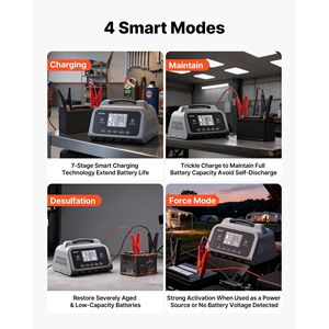 Cargador de Batería Inteligente de 30A con Pantalla LCD para Baterías de 6V, 12V y 24V, LiFePO4, Plomo-Ácido (Gel/AGM), Litio, con Función de Carga Lenta - Product Image 3