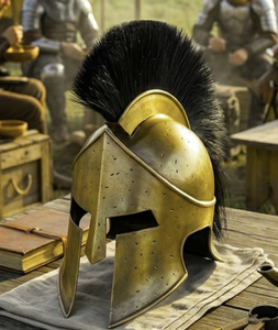 Acier sur mesure pour réplique de casque de guerrier romain médiéval avec plume, design antique poli, décoration intérieure, présentation pour armerie - Product Image 1