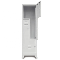 Armoire de dressing en acier à deux niveaux BODUR BD 21.52.94 avec porte en Z, revêtement électrostatique en poudre, portes renforcées de 0,70 mm d'épaisseur, casier