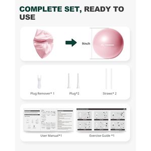 Ballon de Pilates de 9 pouces pour l'entraînement du tronc, la physiothérapie, l'équilibre, la stabilité, les étirements et les exercices de yoga - Product Image 3