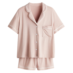 Pyjama décontracté pour femmes, respirant, à séchage rapide, tout temps, ODM, doux, en maille côtelée flexible - Product Image 2