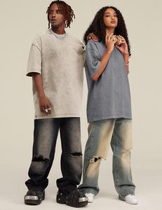 เสื้อยืดโอเวอร์ไซส์ผู้ชาย ผ้าคอตตอนหนานุ่ม แขนเสื้อแบบดรอปโชว์เดอร์ สไตล์สตรีทแวร์ ทรงหลวม สวมใส่สบาย แฟชั่นทันสมัย มีหลายขนาดให้เลือก - Product Image 5