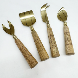 Stainless Steel Cheese Set Cheese <b>Gadgets</b> Set Resin Handle Home <b>Kitchen</b> Gold Cheese Knife Set - Product Image 5