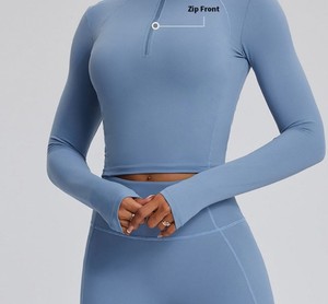 Ensemble de sport léger et uni pour femme, avec shrug athlétique à manches longues, soutien-gorge de sport et legging de yoga, idéal pour l'automne et l'entraînement - Product Image 6