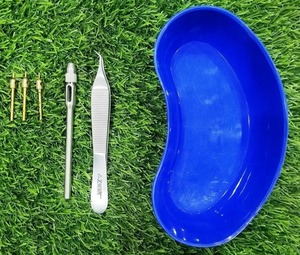 Premium Manual Hair Transplant FUE Instrument Set <b>3</b> Sharp Edge FUE Punches Handle Extraction Forceps Tray German Stainless Steel - Product Image 4
