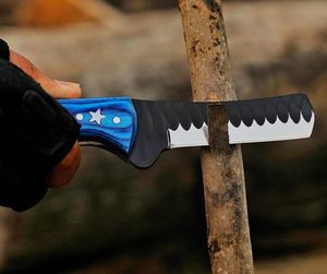 Couteau de cowboy artisanal, couteau à tailler le bétail en acier forgé à la main avec étui en cuir noir, qualité industrielle OEM/ODM - Product Image 4