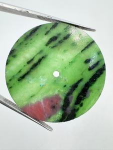 A K Gems pink and Green Ruby Zoisite Watch Dial 35 mm One Sided Polished <b>Face</b> 0.7mm Thick Center Hole 2 mm Model Dial-10 - Product Image 4