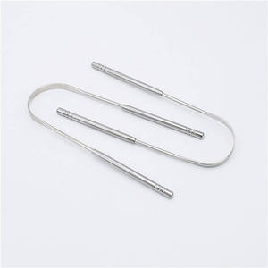 Stainless Steel Manual <b>Tongue</b> <b>Cleaner</b> Scraper Surgical Kit for Oral Hygiene Bad Breath Removal Easy Grip Design - Product Image 1