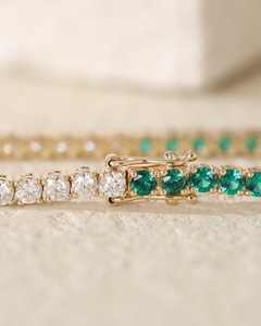 Bracelet Tennis en Argent Sterling S925, Chaîne Trombone – Bracelet Élégant et Scintillant pour Femme - Product Image 2