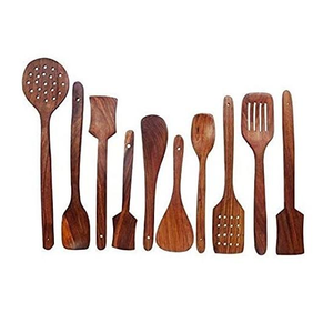 Ensemble de couverts en bois de qualité supérieure pour la cuisine, ensemble d'outils essentiels, ensemble de cuillères en bois de grande taille, fabriqué en Inde - Product Image 1