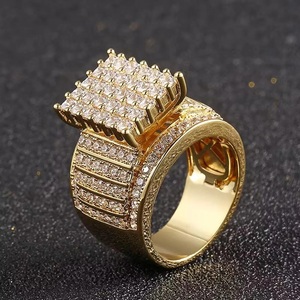 Rhodium Plated Round Brilliant Cut Men's <b>Ring</b> 925 Sterling Silver Engagement <b>Iced</b> Out Hip Hop Style for Wedding Gift Jewelry - Product Image 2